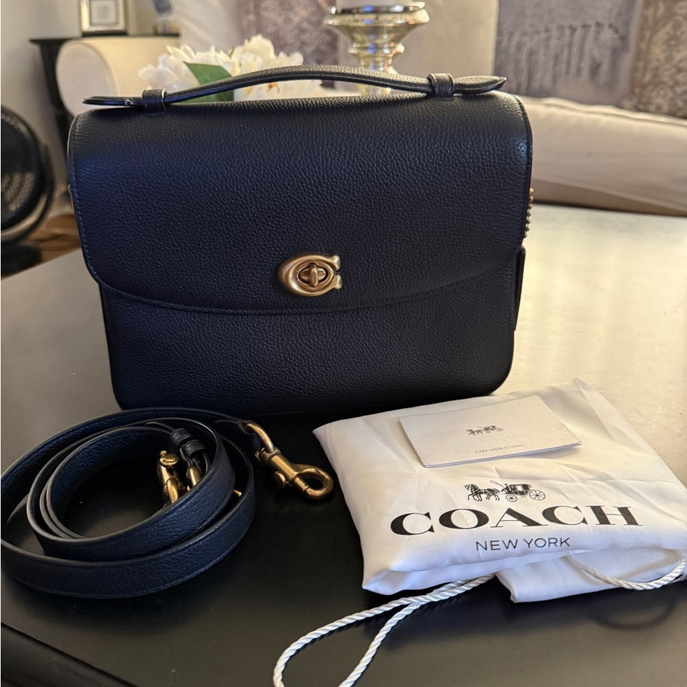 Coach Cassie Black Pebbled Leather